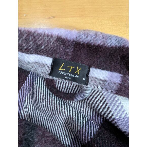 LTX Sportswear Deep Purple Plaid Cropped Wool Blend Jacket Small J2 Cabincore - Picture 5 of 7